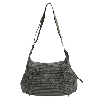 Women Checkered Underarm Bag with Adjustable Strap Messenger Bag for Work Shopping Travel