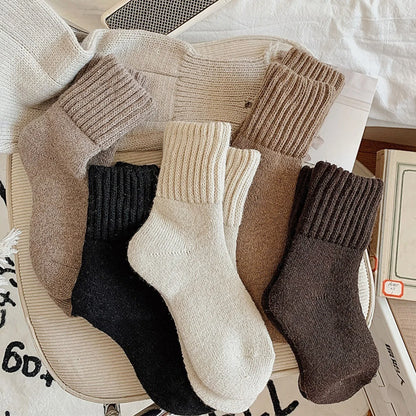 Boot Socks for Women Winter Solid Thick Warm Socks Cozy Crew Socks Christmas Gift,Solid Medium Calf Socks,Terry Thickened Warmth