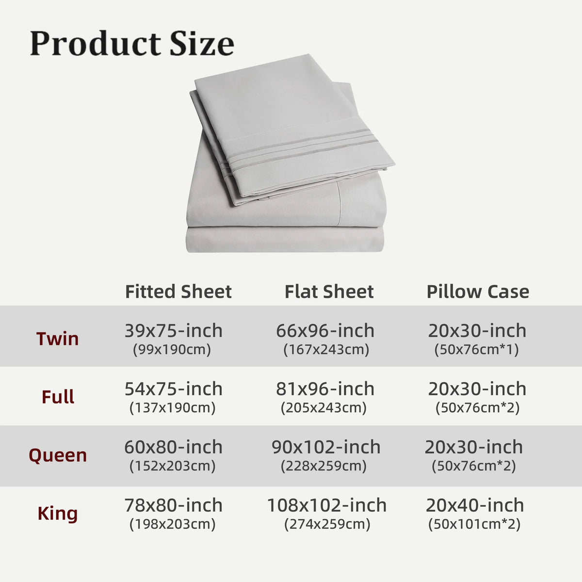 Double Bed Sheets 4Pieces Set Fitted Flat Sheet with Pillowscase Luxury Microfiber